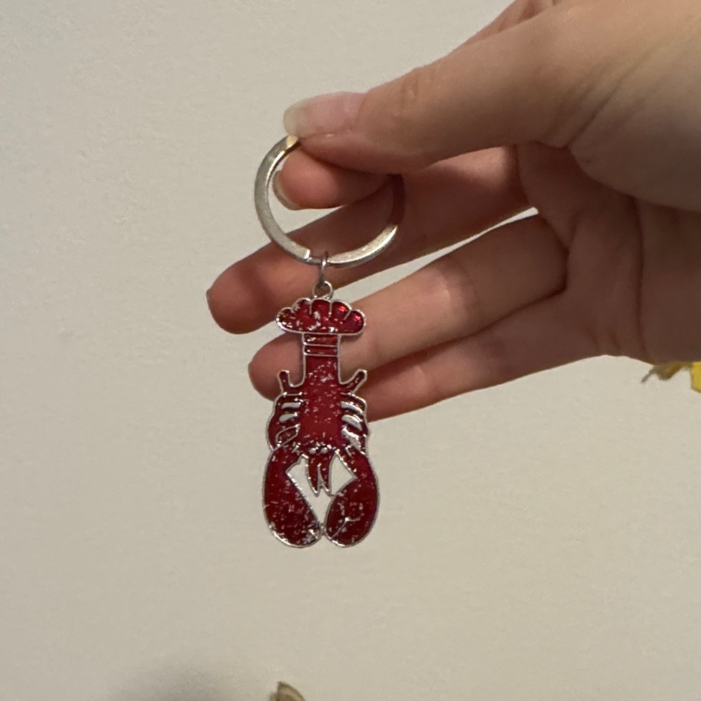 Red Crawfish Lobster Louisiana Southern Seafood Keychain